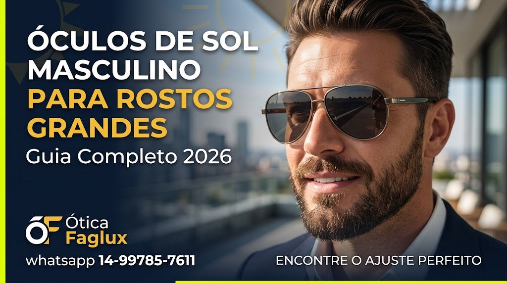 Óculos de Sol Masculino para Rostos Grandes | Guia Completo 2026