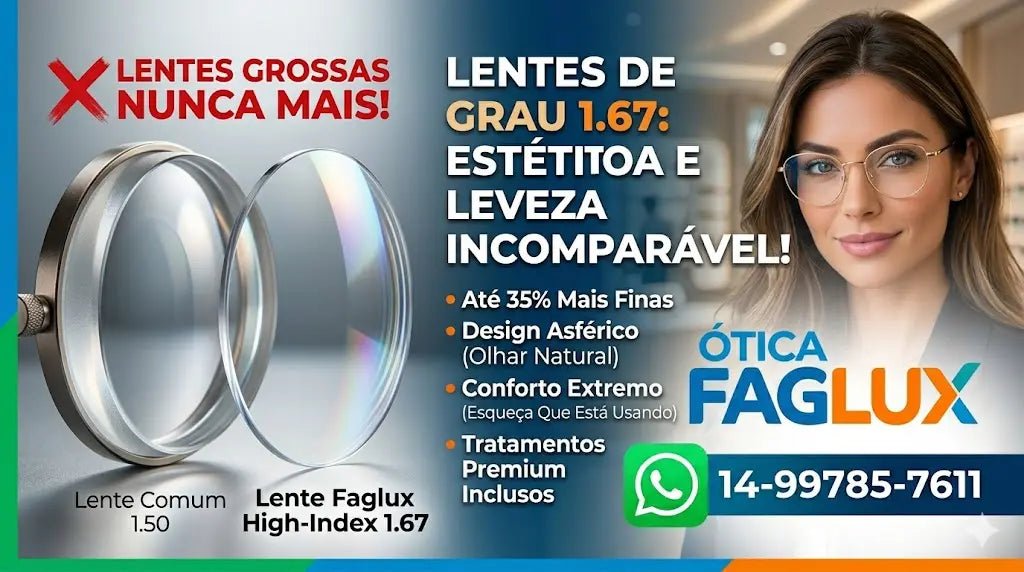 Lentes de Grau 1.67. Esqueça os Óculos Fundo de Garrafa