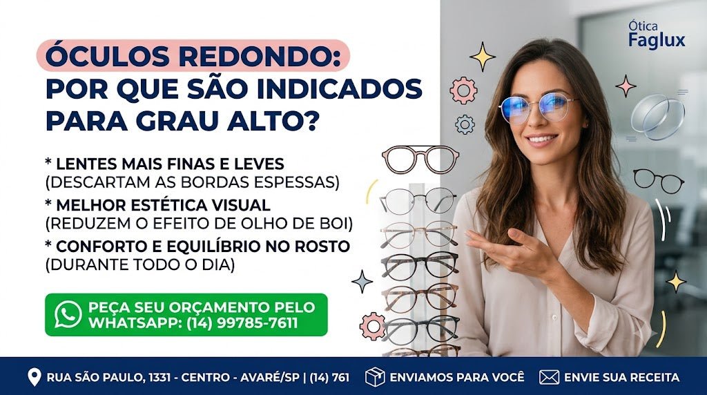 Óculos Redondo para Grau Alto. Por que são os mais indicados?