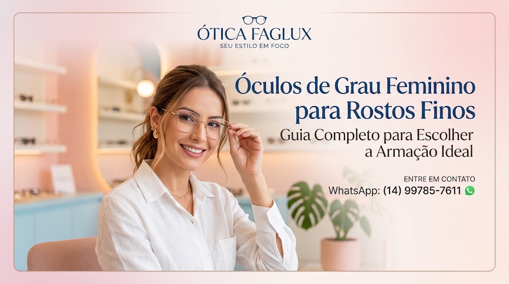 Óculos de Grau Feminino para Rostos Finos | Guia Completo 2026