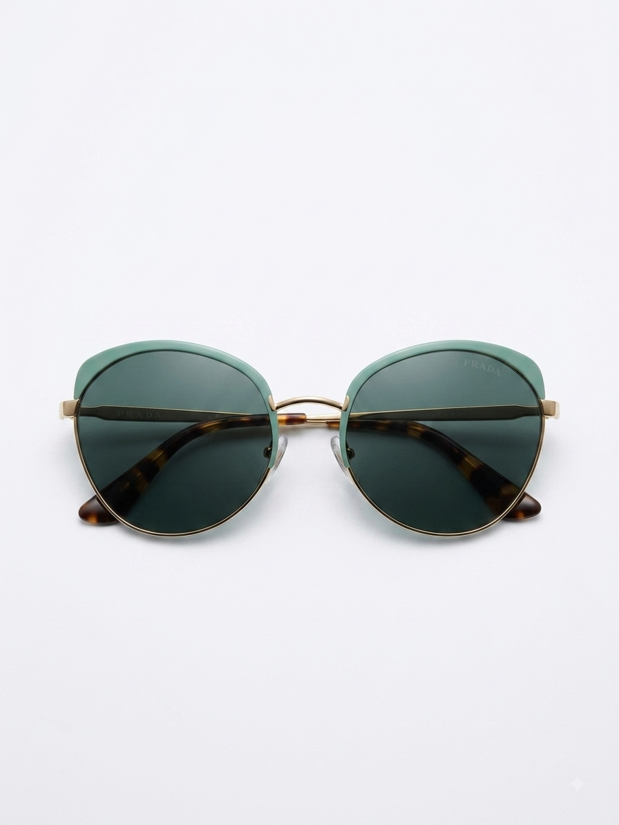 Óculos de sol Prada PR54 SS UEZ4K1 com armação retangular e lentes escuras, estilo moderno e sofisticado.