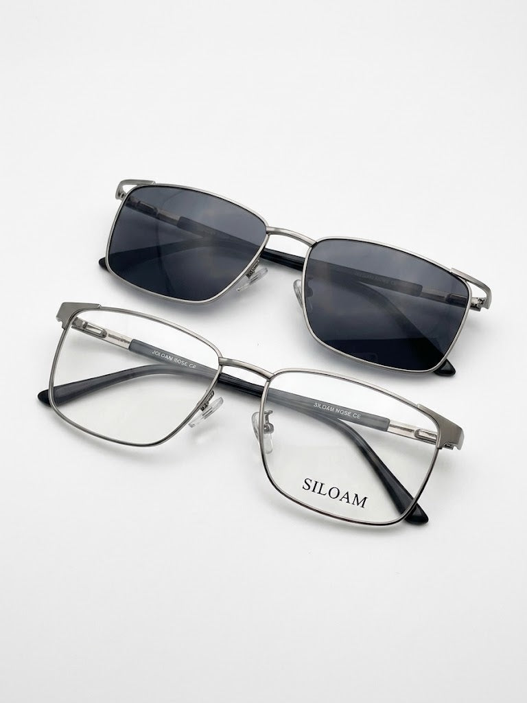Óculos de Grau Siloam Paris 2860 56  Ant. L. Grey Clip-on