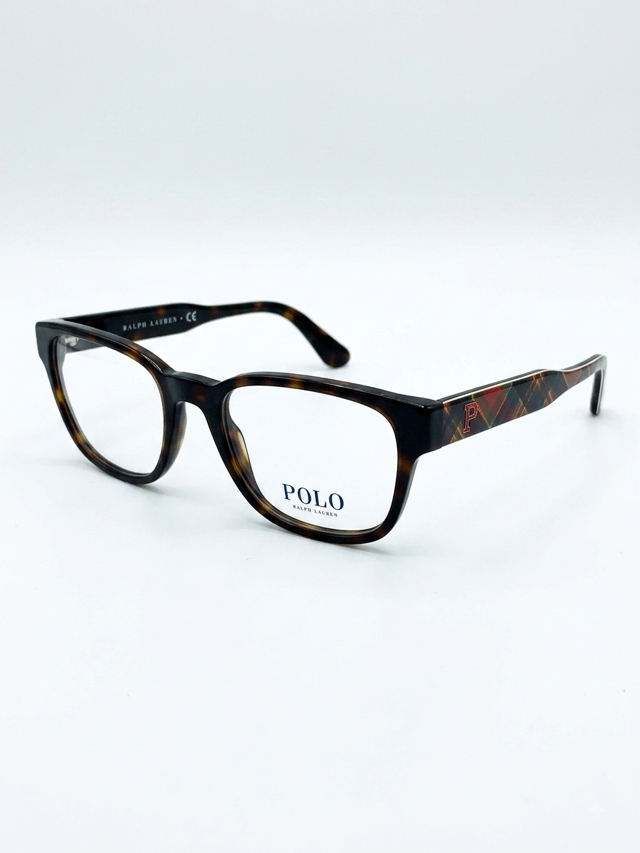 Óculos de grau Polo Ralph Lauren PH2214 5003 com armação preta e lentes retas, tamanho 53, estilo clássico e elegante