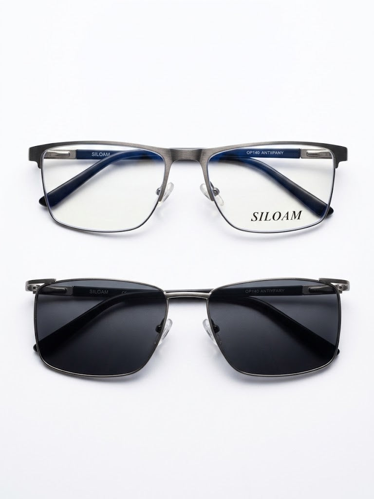Óculos de Grau Siloam Paris 2860 56  Ant. L. Grey Clip-on