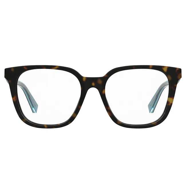 Óculos de grau Love Moschino Mol590 086 com armação preta e lentes retas, estilo moderno e elegante.