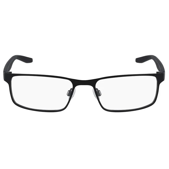 Óculos de grau Nike 8131 001 com armação preta e lentes claras, estilo moderno e confortável para uso diário.