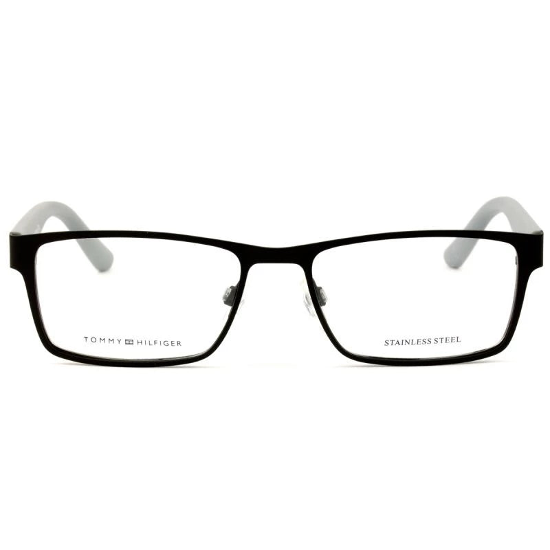 Óculos de grau Tommy Hilfiger TH1420 VXL com armação estilo retangular e lentes transparentes sobre fundo branco.