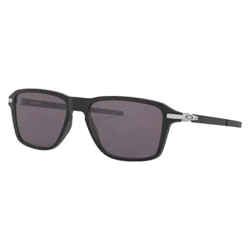Óculos de sol Oakley Wheel House Satin Black com lentes Prizm Grey, armação preta e design esportivo e moderno.