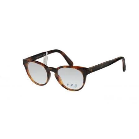 Óculos de grau Polo Ralph Lauren PH2164 5017 com armação em metal dourado e lentes transparentes, estilo clássico e sofisticado.