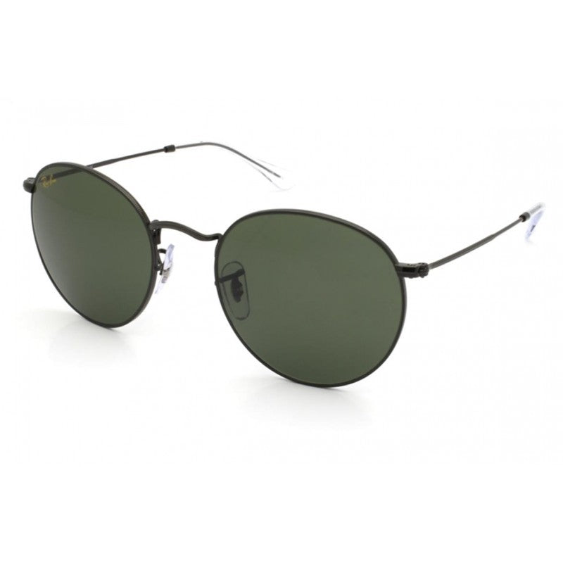 Óculos de sol Ray-Ban RB3447L Round Metal 9199/31 com armação redonda de metal e lentes escuras, tamanho 53.