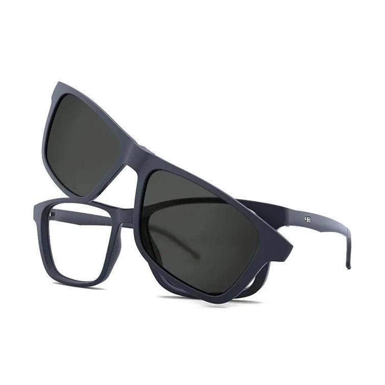 Óculos de Grau Clipon HB Switch 0351 Matte Navy Polarizado Gray - Ótica FagLux