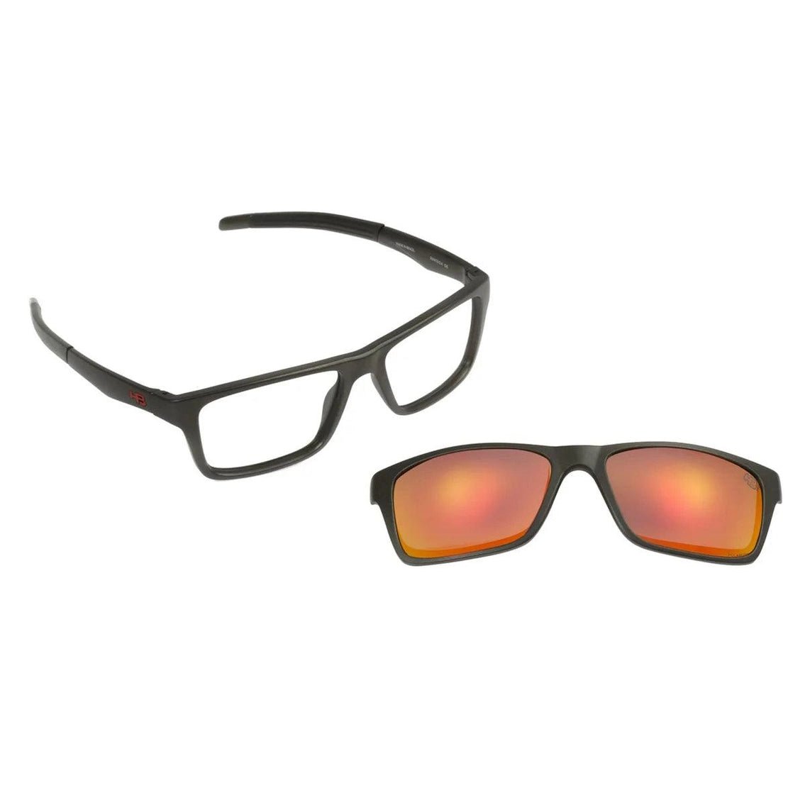 Óculos de Grau HB Switch Clip-on 93160 Matte Graphite Polarized RED - Ótica FagLux
