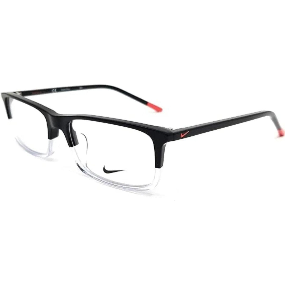 Óculos de Grau Nike 7252 017 55 - Preto/Transparente/Laranja - Ótica FagLux