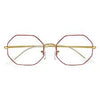 Óculos de Grau Ray-Ban Octagon 0RX1972V 3106 54 Metal Dourado e Vermelho