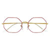 Óculos de Grau Ray-Ban Octagon 0RX1972V 3106 54 Metal Dourado e Vermelho