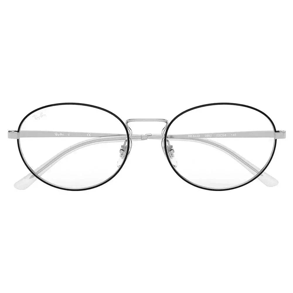 Óculos de Grau Ray - Ban RB6439 2983 54 - Preto / Prata - Ótica Vision Care
