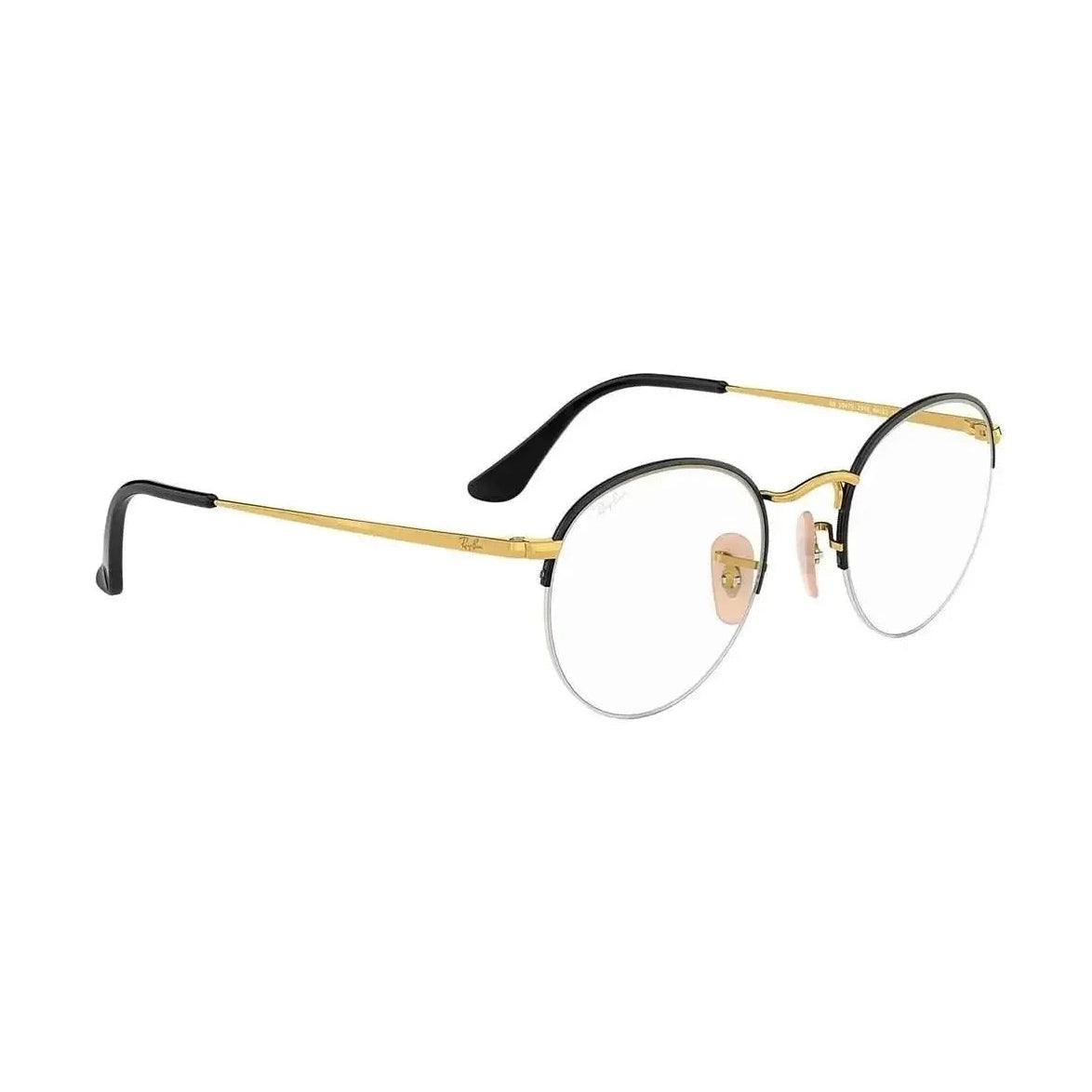 Óculos de Grau Ray-Ban Round Gaze RB3947VL 2946 51 - Preto / Dourado - Ótica FagLux