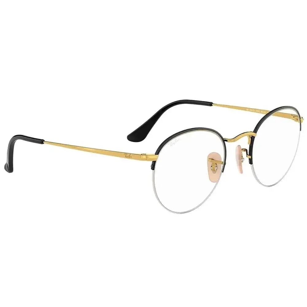 Óculos de Grau Ray - Ban Round Gaze RB3947VL 2946 51 - Preto / Dourado - Ótica Vision Care