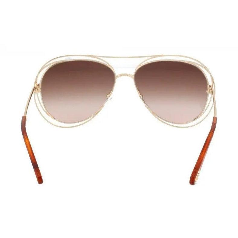 Óculos de Sol Chloé Carlina Ce134S 791 61 Dourado/Marrom - Ótica FagLux