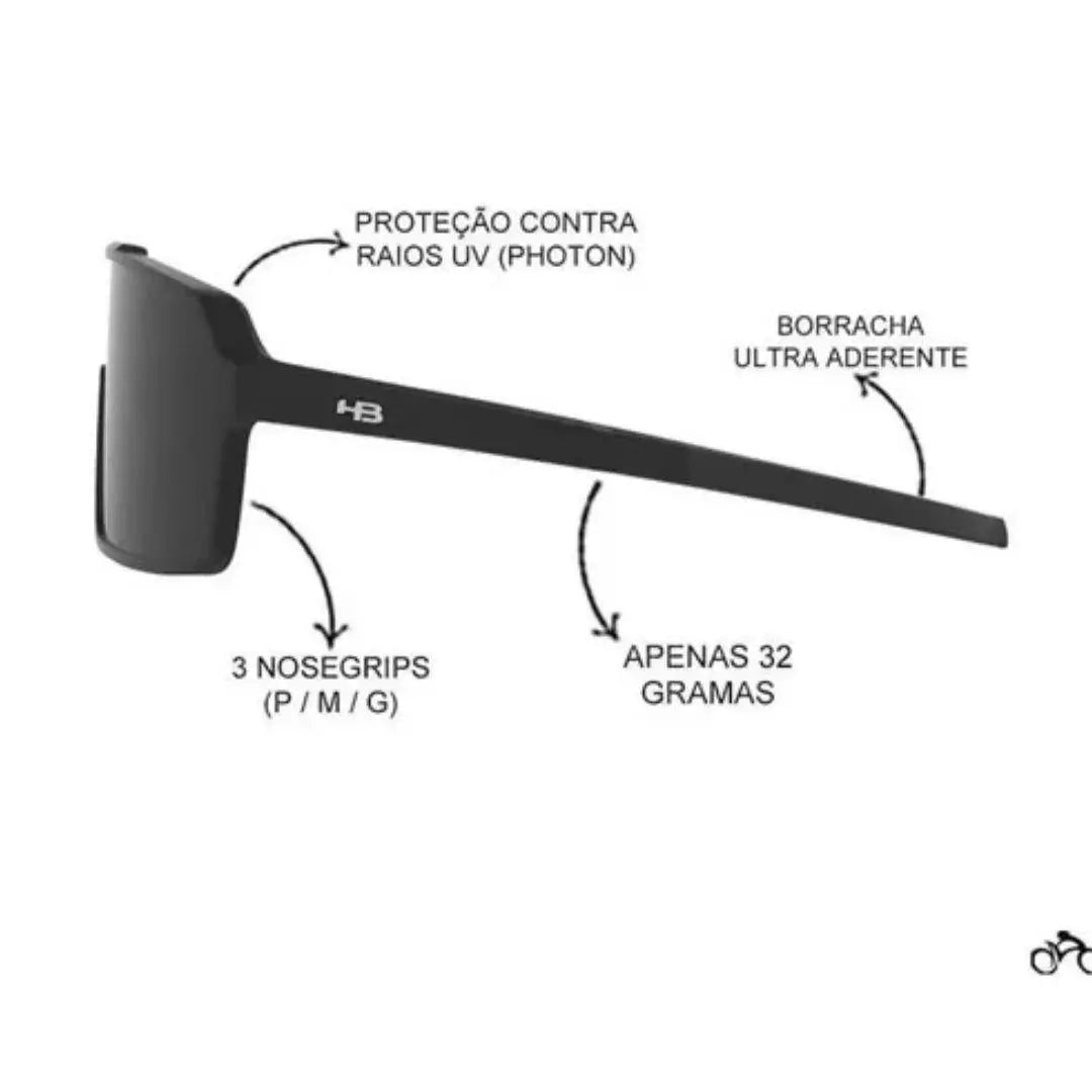 Óculos De Sol Hb Grinder Matte Black/ Gray - Ótica Vision Care