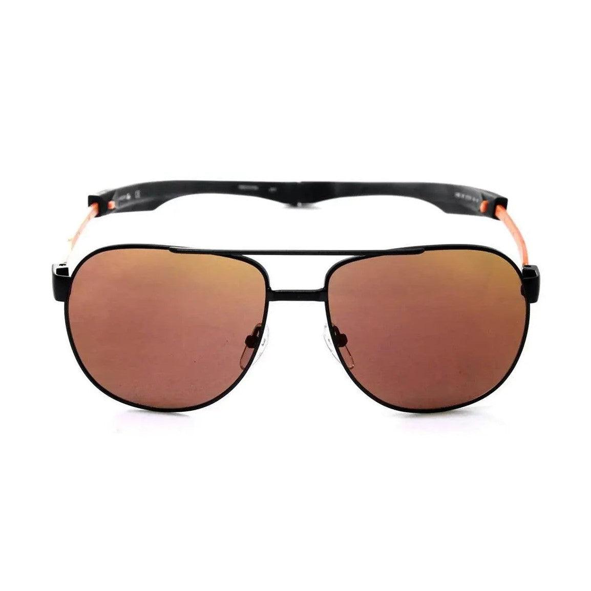 Óculos de Sol Lacoste L186S 001 57 Preto/Marrom - Ótica FagLux