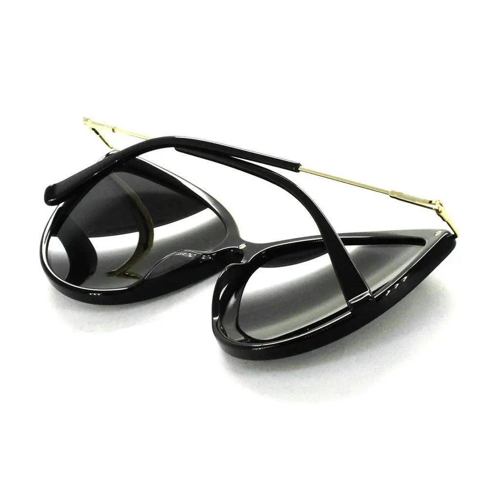 Óculos de Sol Max Mara Mm Classy Vi 807 Ir 59 Preto-Dourado/Cinza Gatinho - Ótica FagLux