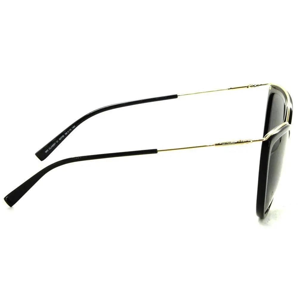 Óculos de Sol Max Mara Mm Classy Vi 807 Ir 59 Preto-Dourado/Cinza Gatinho - Ótica FagLux