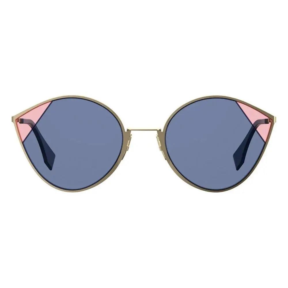 Óculos Fendi Cut Eye Ff0341/S Lks Ku 60 Dourado Rosa/Azul - Ótica FagLux