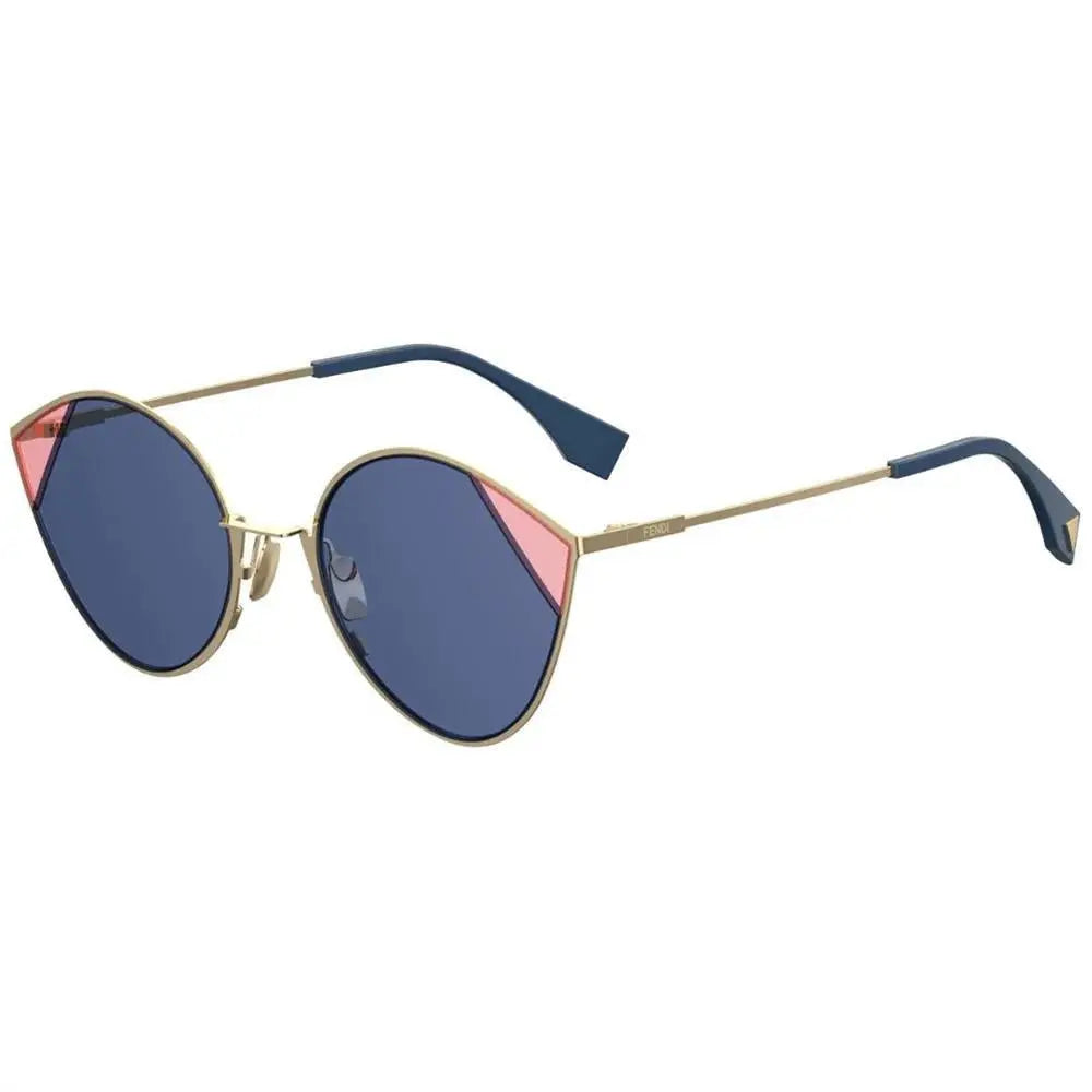 Óculos Fendi Cut Eye Ff0341/S Lks Ku 60 Dourado Rosa/Azul - Ótica Vision Care